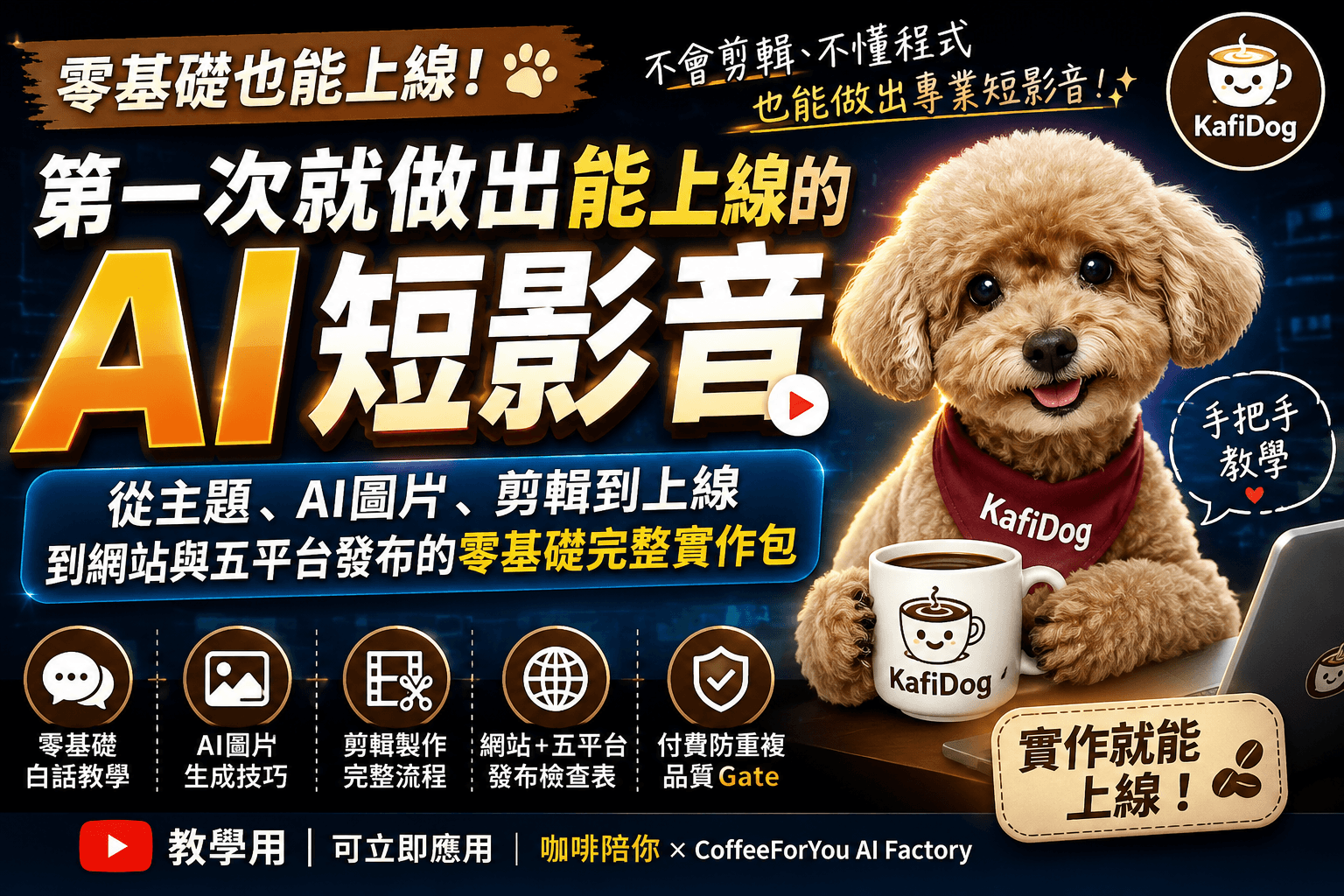 咖啡陪你 AI 短影音零基礎完整實作包封面